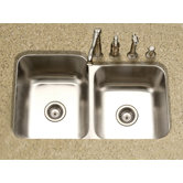 Medallion Classic Undermount Double Bowl 60/40 Kitchen Sink with Small Right Bowl in Satin