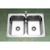 Premiere Gourmet Topmount Double Bowl 50/50 Kitchen Sink in Satin