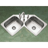 Legend Topmount Corner Bowl Kitchen Sink in Satin