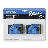 P-Touch Tc Tape Cartridges for P-Touch Labelers, 1/2W, 2/Pack
