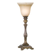 Kathy Ireland Home European Country Buckingham Torchiere Table Lamp in Cima Gold