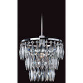 23cm Non - Electric One Light Crystal Pendant in Chrome