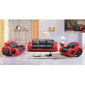 Hematite 3 Piece Leather Sofa Set