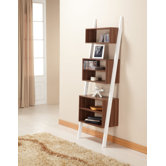 Mateo Bookcase/Display Stand in Matte Walnut and White