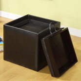 Littleton Leatherette Cube Ottoman