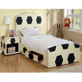 Sports Soccer Leather Panel Bedroom Collection