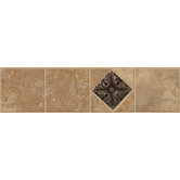 Soho Listello Tile Accent in Walnut / Bronze