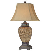 Urn Table Lamp with Shell Overlay (Set of 2)