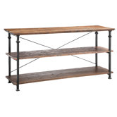 Urban Natural Poplar and Iron Console / Bookcase