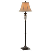 Accent Lighting Ribbed Crackle Glass Floor Lamp
