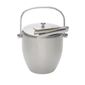 Bar Craft Ice Bucket with Lid and Tongs in Stainless Steel