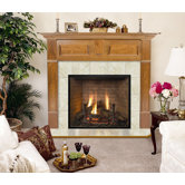 Deluxe Lewiston Flush Fireplace Mantel with Large Opening