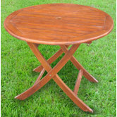 Acacia Patio 38" Round Folding Dining Table