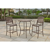 Santa Fe 3 Piece Iron Bar Height Dining Set