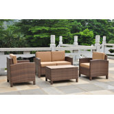 Barcelona 4 Piece Deep Seating Group with Cushions