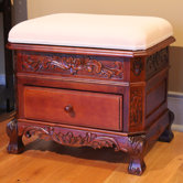 Carved Wood Furniture Vanity Stool