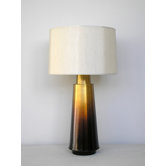 Tower Table Lamp in Bronze Fade with Pebble Silk Shade