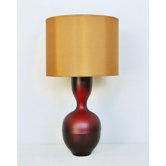 Ruby Table Lamp in Raku Fade with Gold Shade
