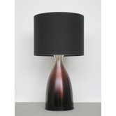 Nina Table Lamp with Black Linen Shade in Plum Fade