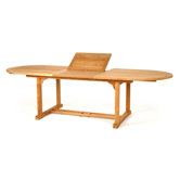 Teak Oval Extension Dining Table, 72" - 96"