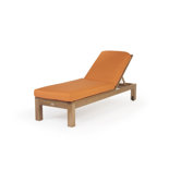 Teak Single Chaise with Cushion