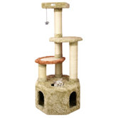 57" Premium Soft Heavy Cat Tree in Khaki