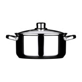 4.5L Mirror Stainless Steel Casserole Pot with Lid