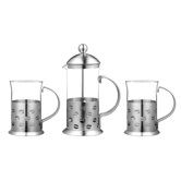 3 Piece Bean Design Cafetiere Set
