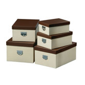 Mock Croc Storage Boxes in Cream (Set of 5)