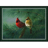 Hautman Cardinals and Pine Novelty Rug