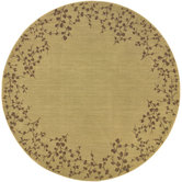 Allure Tan Floral Trim Rug