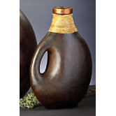 17" Deep Brown Ceramic Urn
