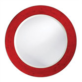 Hailey Round Wall Mirror in Red