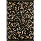 Diamond Black Floral Rug