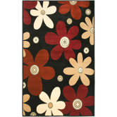 Diamond Black Floral Rug