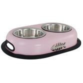 Double Cat Bowl in Pink