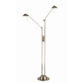 Rhine Double Arm Floor Lamp in Antique Brass