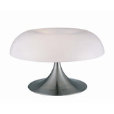 Table Lamp in Polished Steel with Acrylic Shade