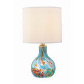 Glass Body  Table Lamp in Aqua