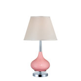 Table Lamp with White Fabric Shade