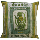 Botanica 20" x 20" Linen Pillow with Ananas Comosus Print