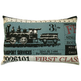Ticket Pillow in Blue
