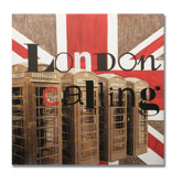 Handpainted London Calling Printed Canvas Art - 28" X 28"