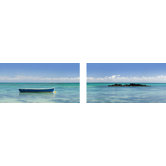 Boat On Buoy  Printed Canvas Art - 12" X 24" (Set of 2)
