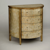Empress Demilune Accent Chest in Distressed Antique Silver