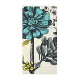 Wool Botanical Scarf in Aqua