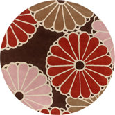 Tufted Pile Choclate/Persimmon Parasols Rug