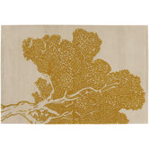 Tufted Pile Yellow/Cream Tree Rug