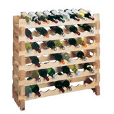Country Pine 9 Bottle Wine Rack (Set of 2)