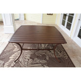 Outdoor Slatted Aluminum Square Dining Table